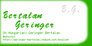 bertalan geringer business card